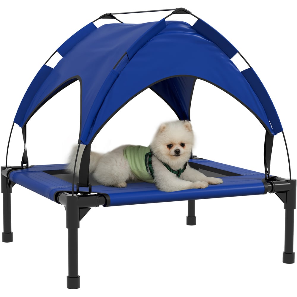 PawHut Dark Blue Raised Pet Bed Image 3