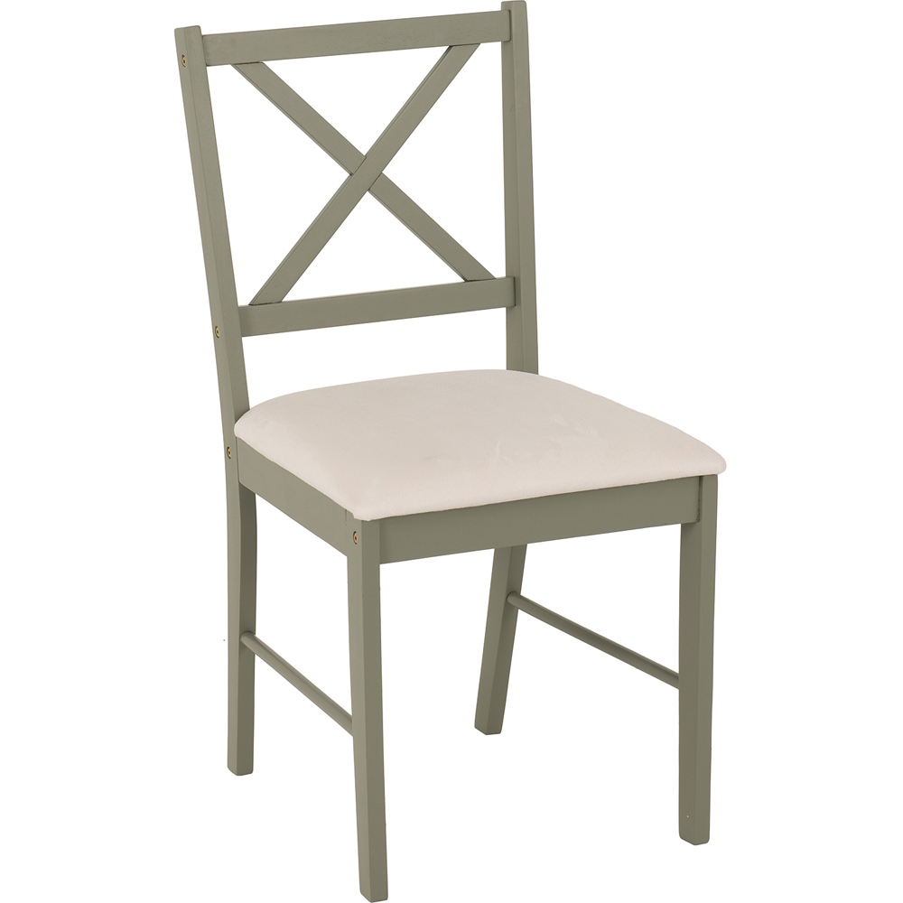 Seconique Balfour 4 Seater Dining Oak Effect Sage Green and Mink Microsuede Image 6