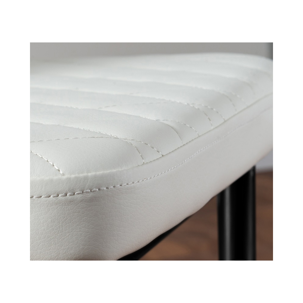 Furniturebox Valera Set of 4 White and Black Faux Leather Dining Chair Image 6