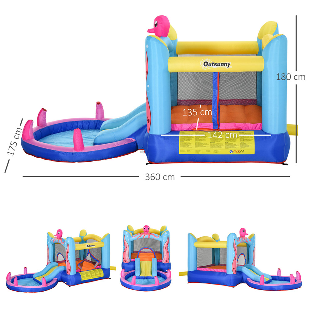 Outsunny Kids Slide Bouncy Castle Image 6