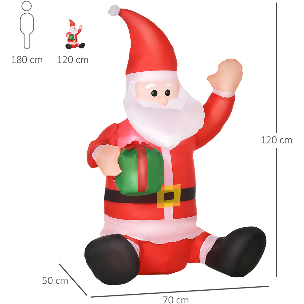 Everglow LED Inflatable Christmas Santa Claus with Gift Decoration 3.9ft Image 7