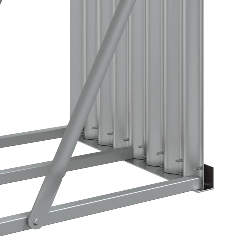 vidaXL Anthracite Galvanised Steel Firewood Log Holder 100 x 180 x 45cm Image 5
