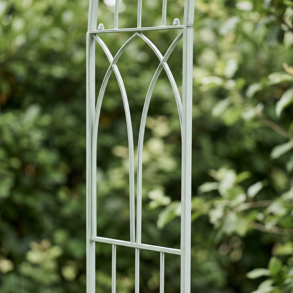 Charles Bentley 6.9 x 3.3ft Heritage Green Decorative Rustic Metal Garden Arch Image 5