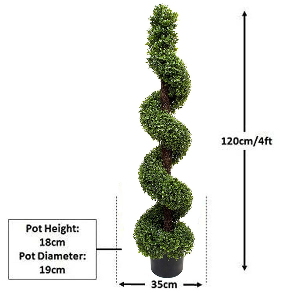 GreenBrokers Artificial Boxwood Spiral Trees 120cm 2 Pack Image 4