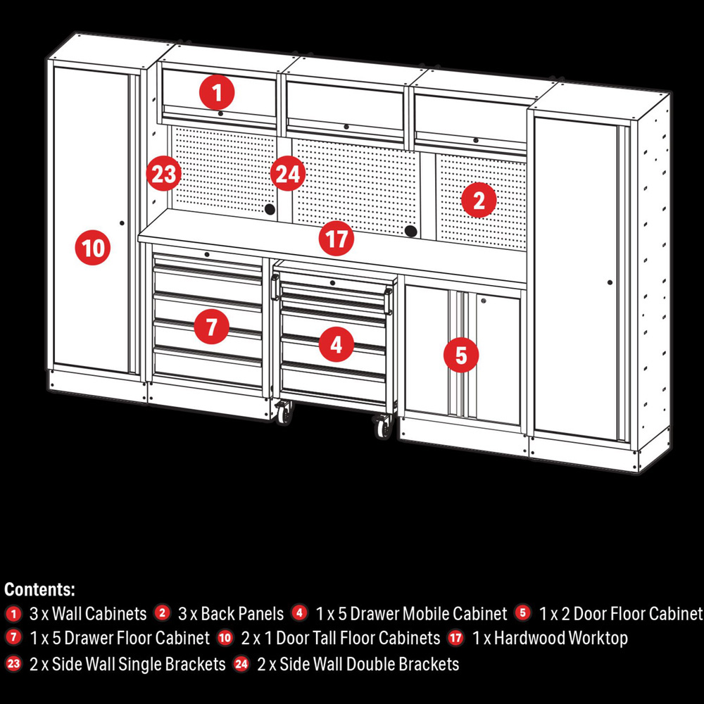 BUNKER 16 Piece Modular Storage with Hardwood Worktop Image 9