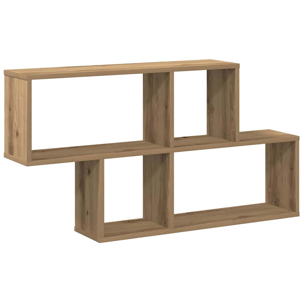 vidaXL 4 Shelf Artesian Oak Floated Wall Cabinet Image 5