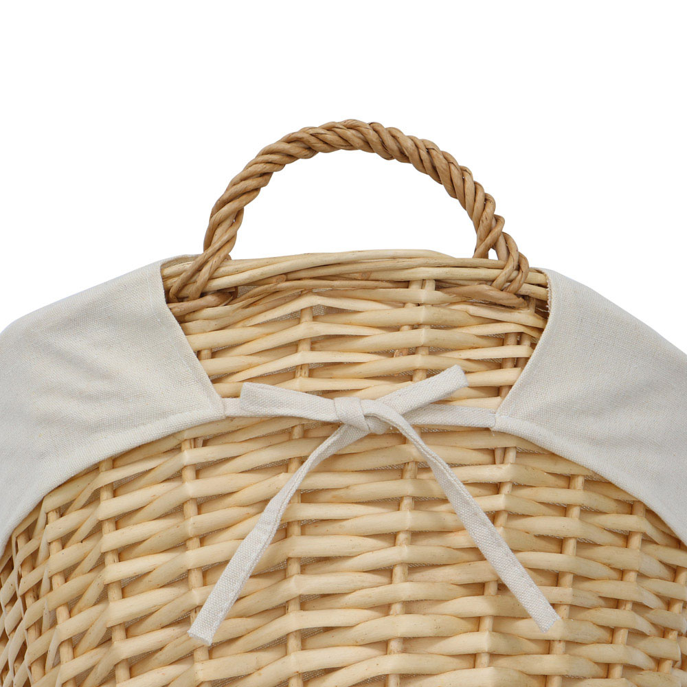 JVL  Acacia Honey Oval Willow Storage Basket with Lining 77L Image 4