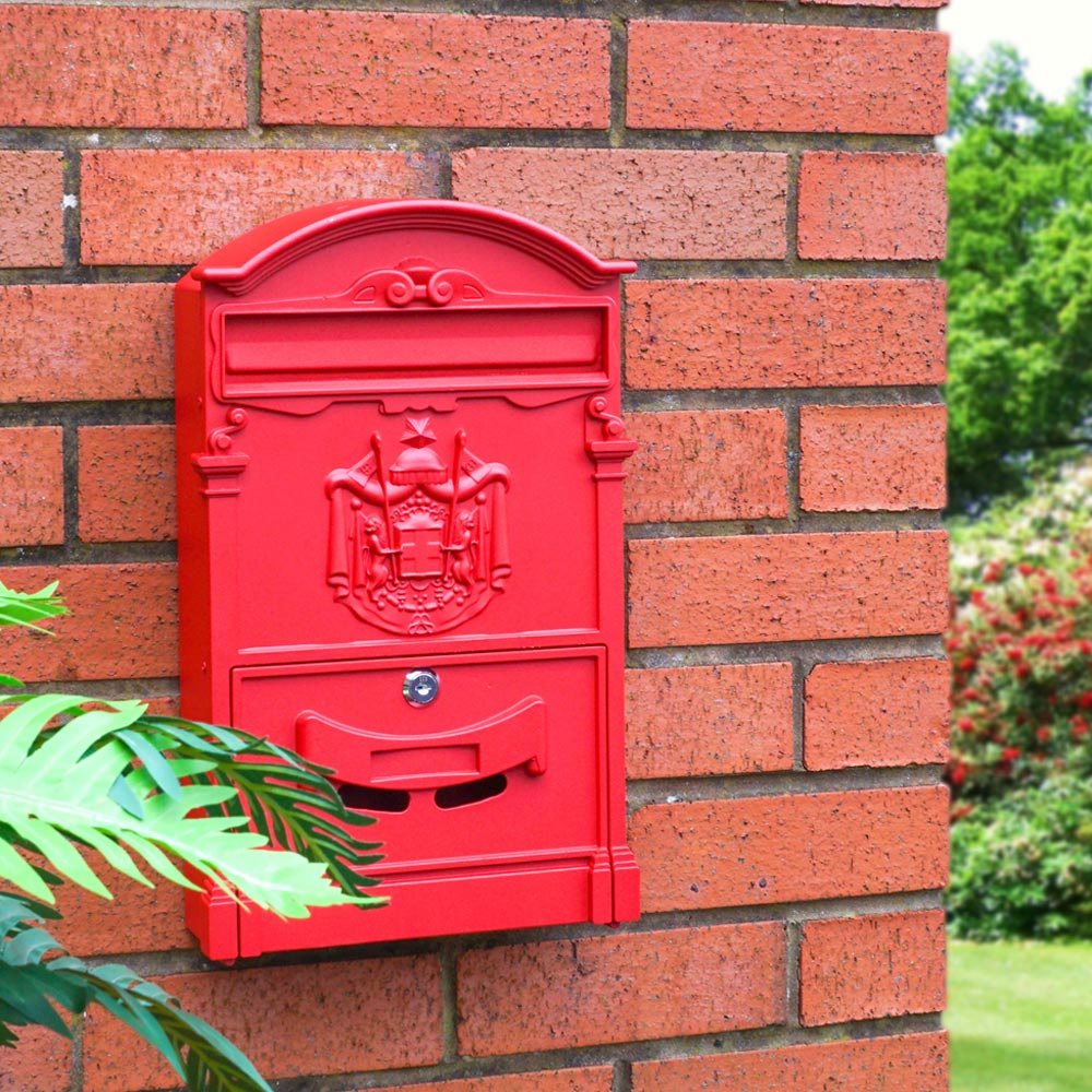 St Helens Red Locking Mounted Letter Box Image 7
