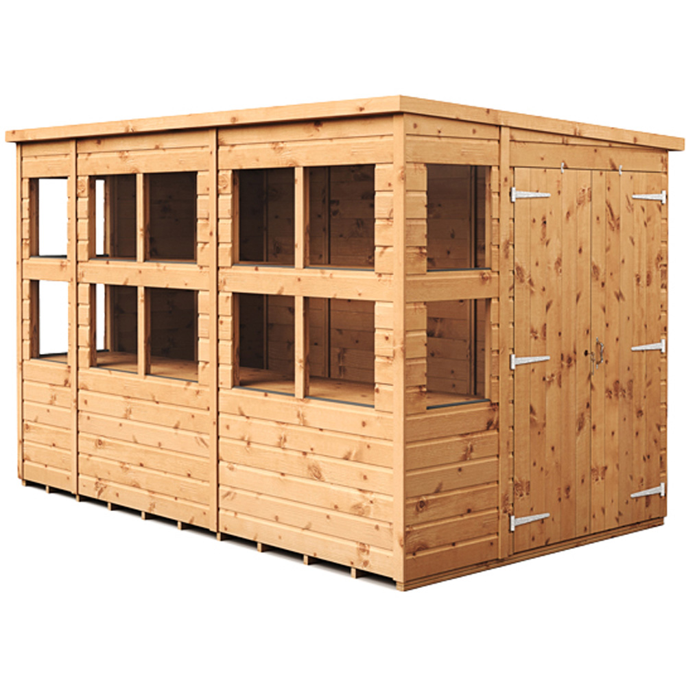Empire Sheds 10 x 6ft 2 Door Dipped Treated Tongue and Groove Pent Potting Shed Image 1