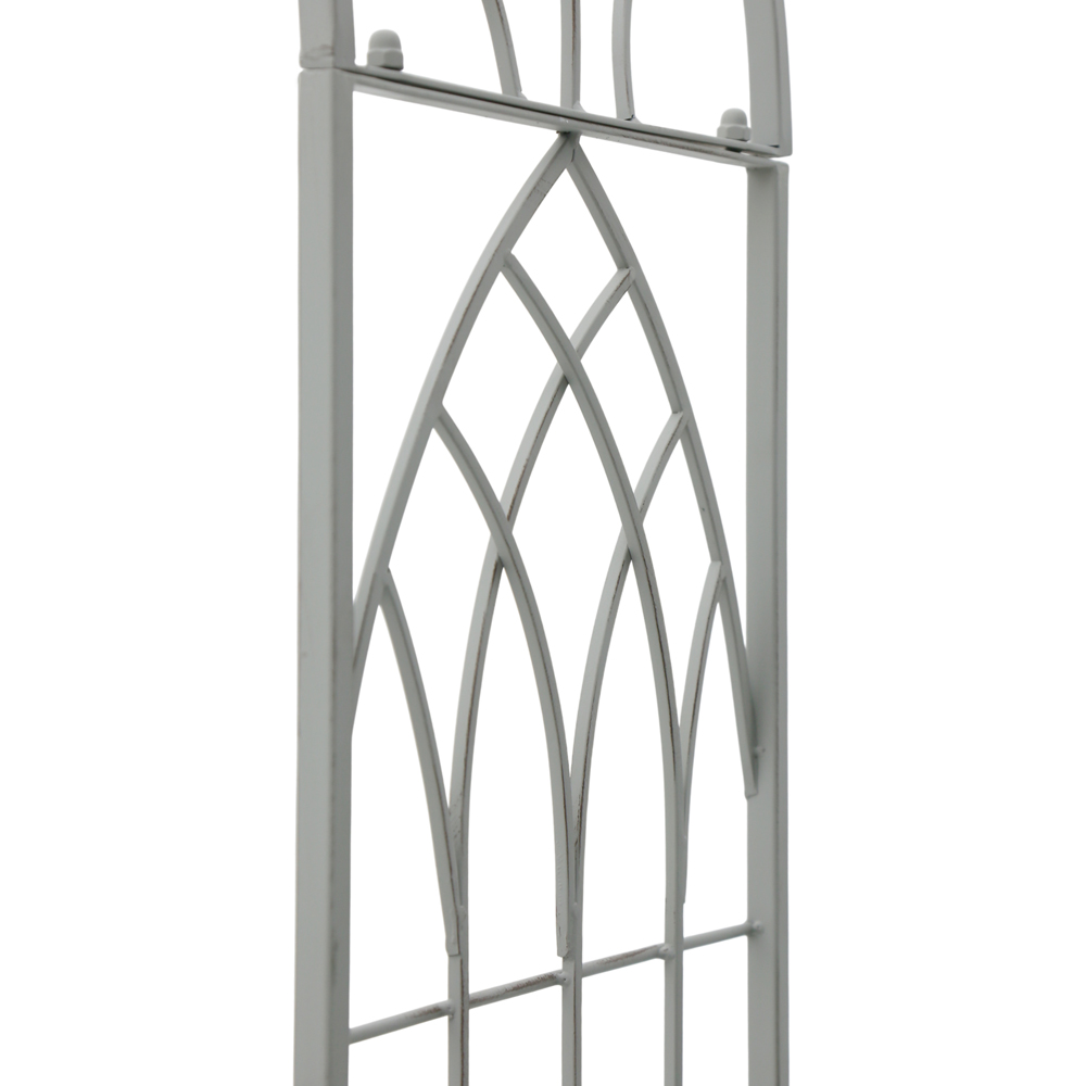 Charles Bentley 6.9 x 3.3ft Grey Decorative Rustic Metal Garden Arch Image 6