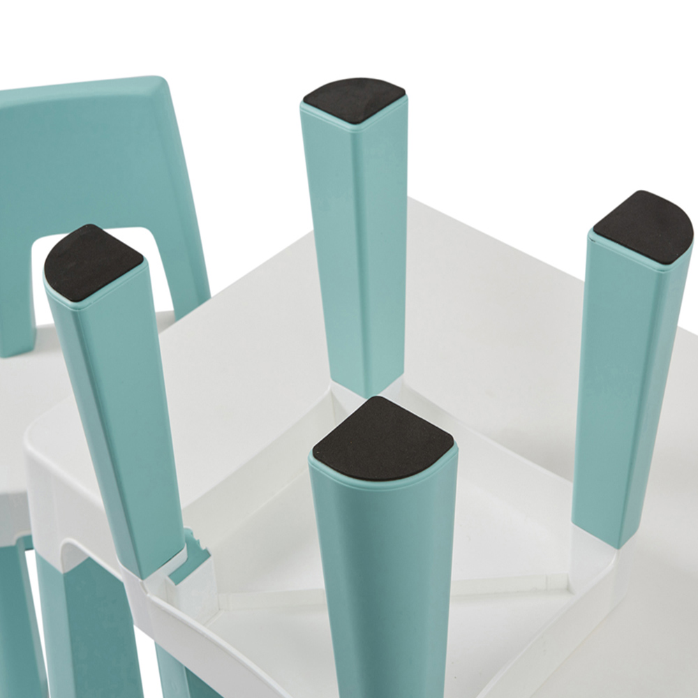 Liberty House Toys Blue and White Kids Height Adjustable Table and Chairs Image 5