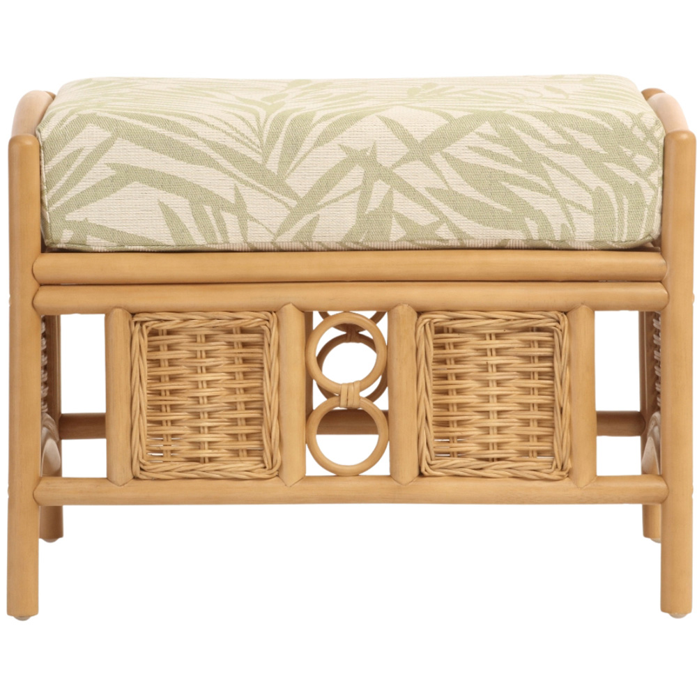 Desser Furniture Vale Wicker Tropical Light Oak Footstool Image 3