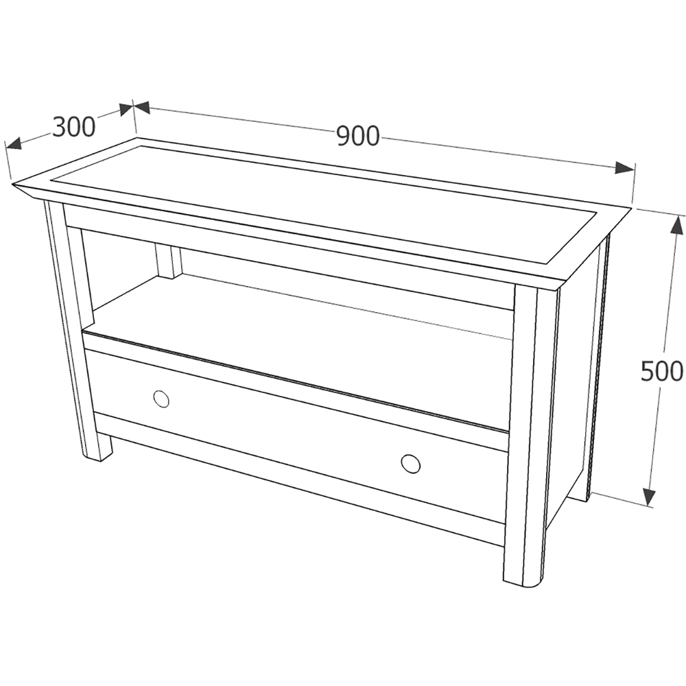 Core Products Perth Single Drawer Single Shelf Soft Grey TV Unit Image 6