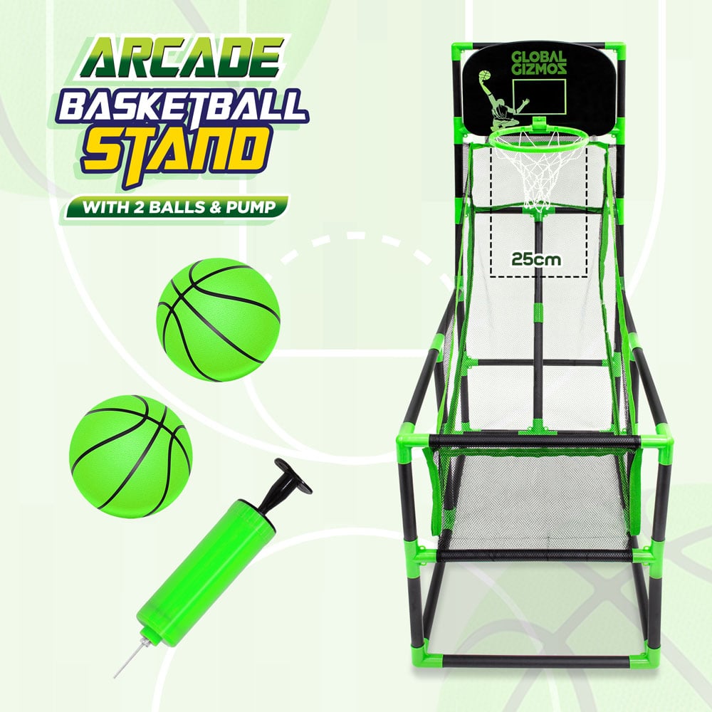 Global Gizmos Green Black Arcade Basketball Stand Image 6