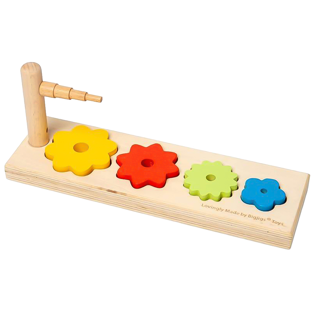 Bigjigs Toys Kids Wooden Flower Shape Sorting and Stacking Toy Image 3