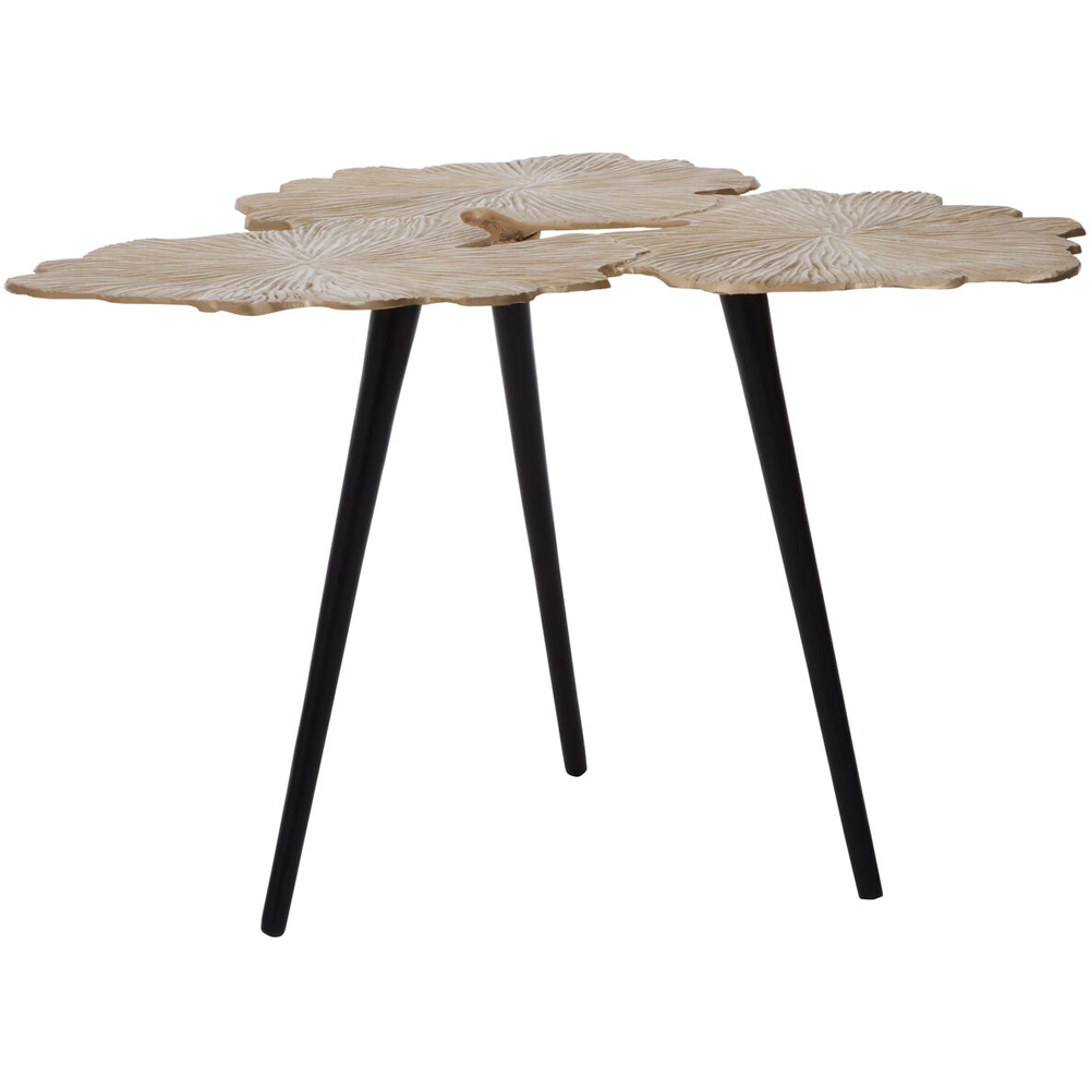 Premier Housewares Prato Gold Finish Gingko Leaves Design Large Side Table Image 4