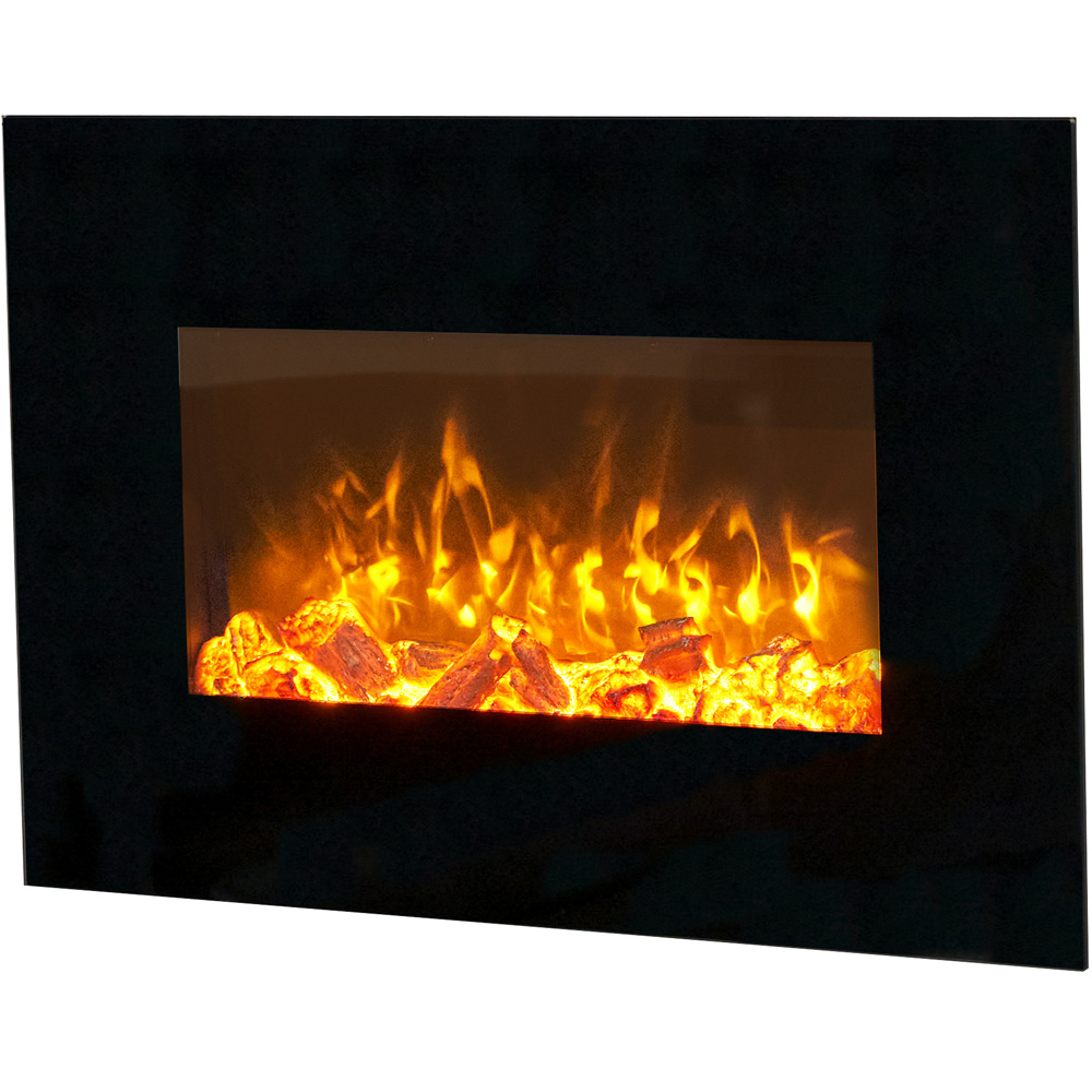 Sureflame Black Electric Wall Mounted Fireplace with Remote 26 inch Image 1