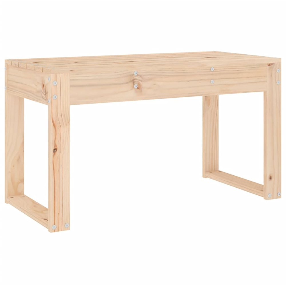 vidaXL Natural Solid Pine Wood Slatted Garden Bench 80 x 38 x 45cm Image 2