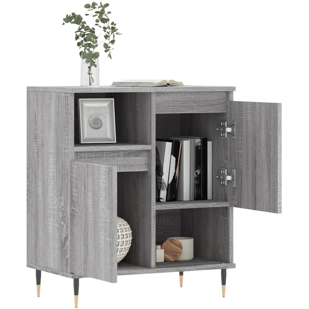 vidaXL 2 Door 2 Shelf Grey Sonoma Sideboard Image 4
