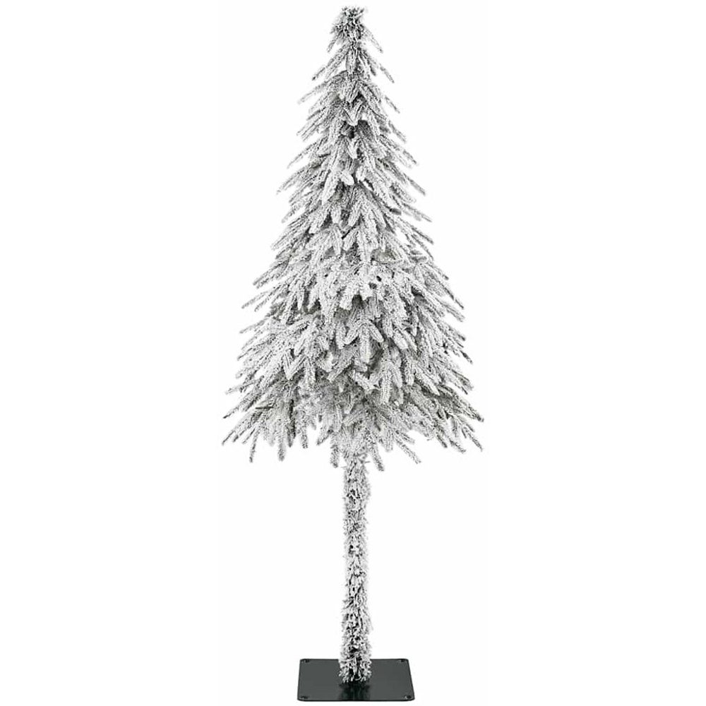 vidaXL Pre-Lit Pink Bauble White Snow Flocked Artificial Christmas Tree 7ft Image 3