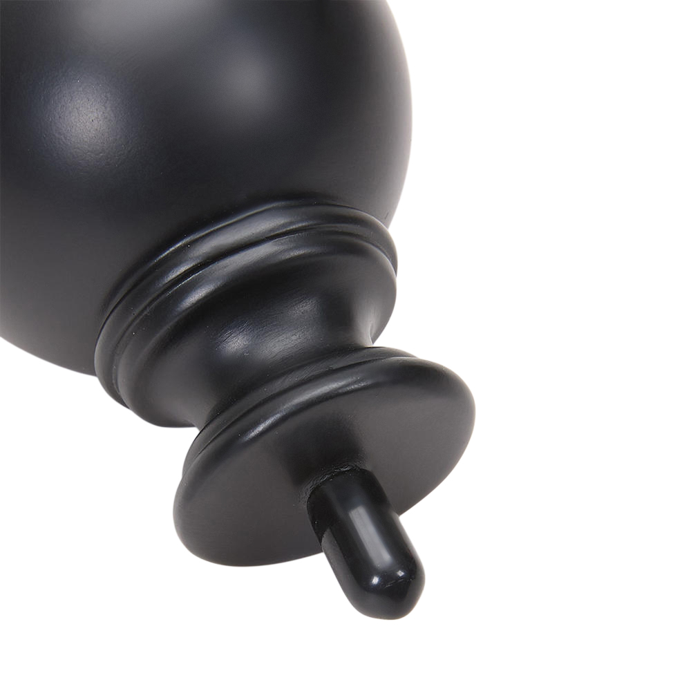 Living and Home 71-122cm Glossy Black Telescopic Curtain Pole with Brackets and Ball Finials Image 5