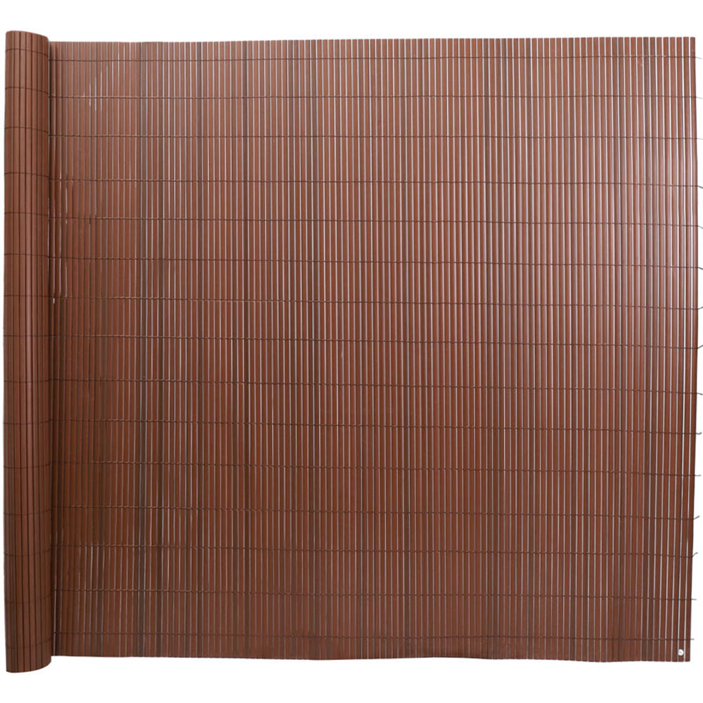 Living and Home H300 x W120 x D16cm Brown PVC Fence Sun Blocked Screen Panels Image 2