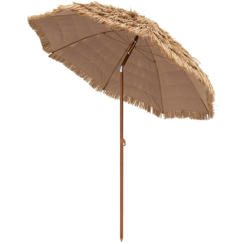 Costway Hula Thatched Tiki Tilt Umbrella 196cm Image 1