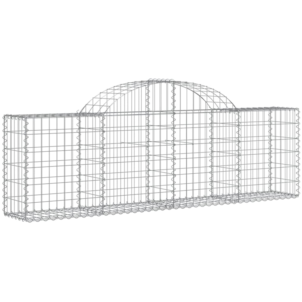 vidaXL Silver Galvanised Iron Gabion Basket 200 x 30 x 60/80cm 25 Pack Image 1