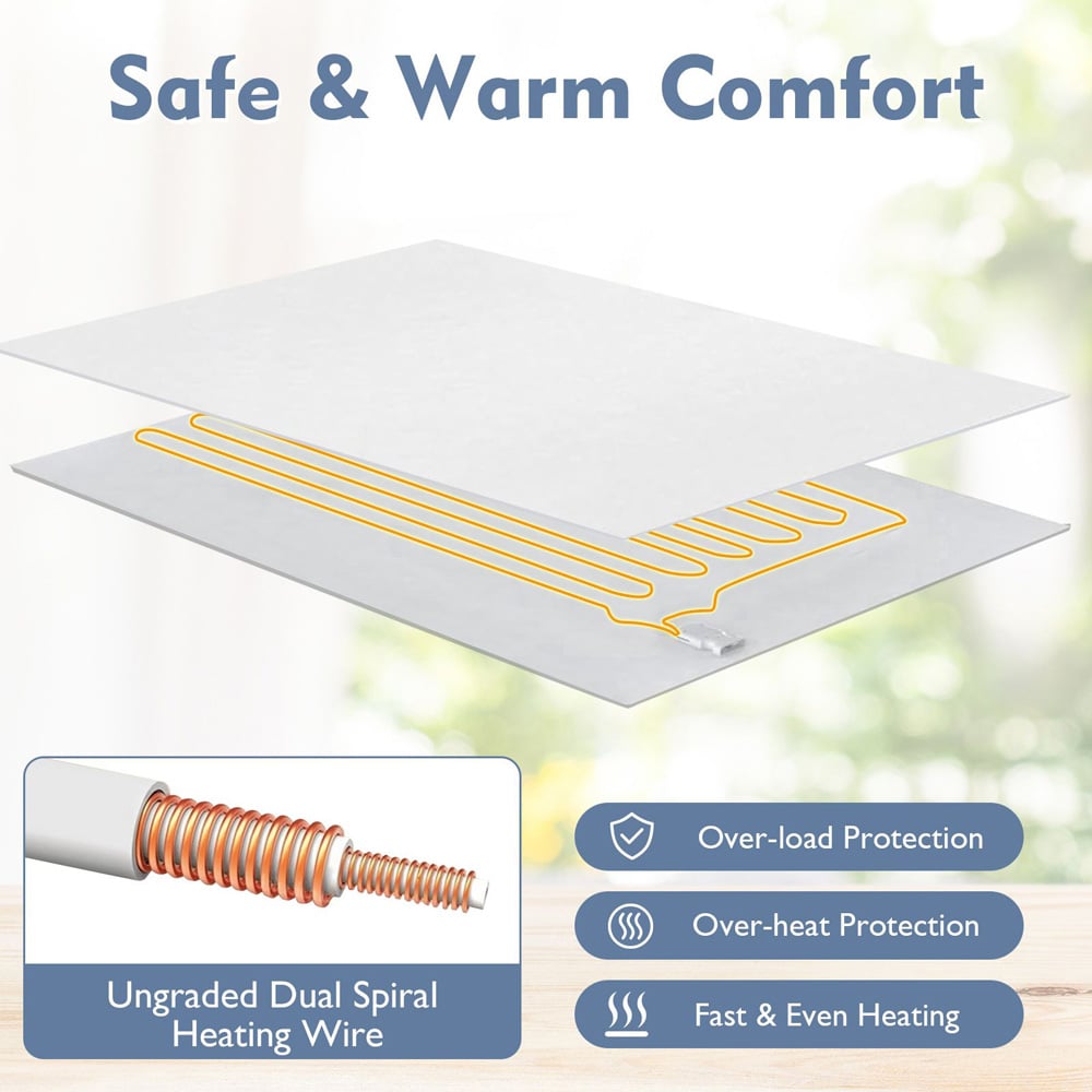Costway Medium Electric Mattress Pad with 8 Heat Settings Image 6