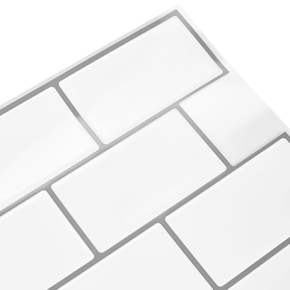 Living and Home Lattice White and Black Peel and Stick Wallpaper Tile 10 Pack Image 5