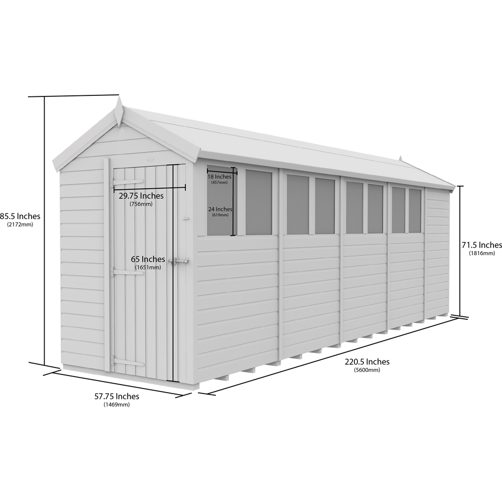 DIY Sheds 5 x 19ft Tongue and Groove Timber Apex Security Garden Shed Image 9