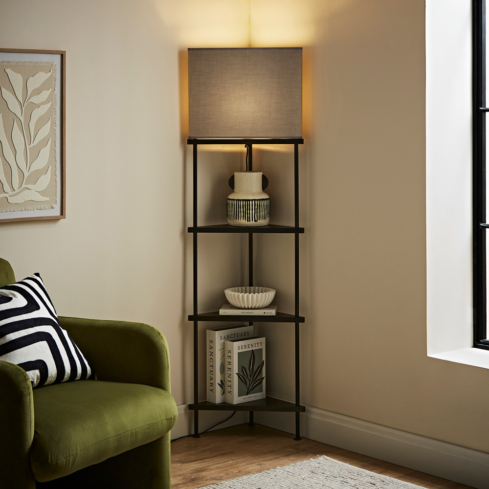 ValueLights Tasca 3 Tier Black Floor Lamp Image 6