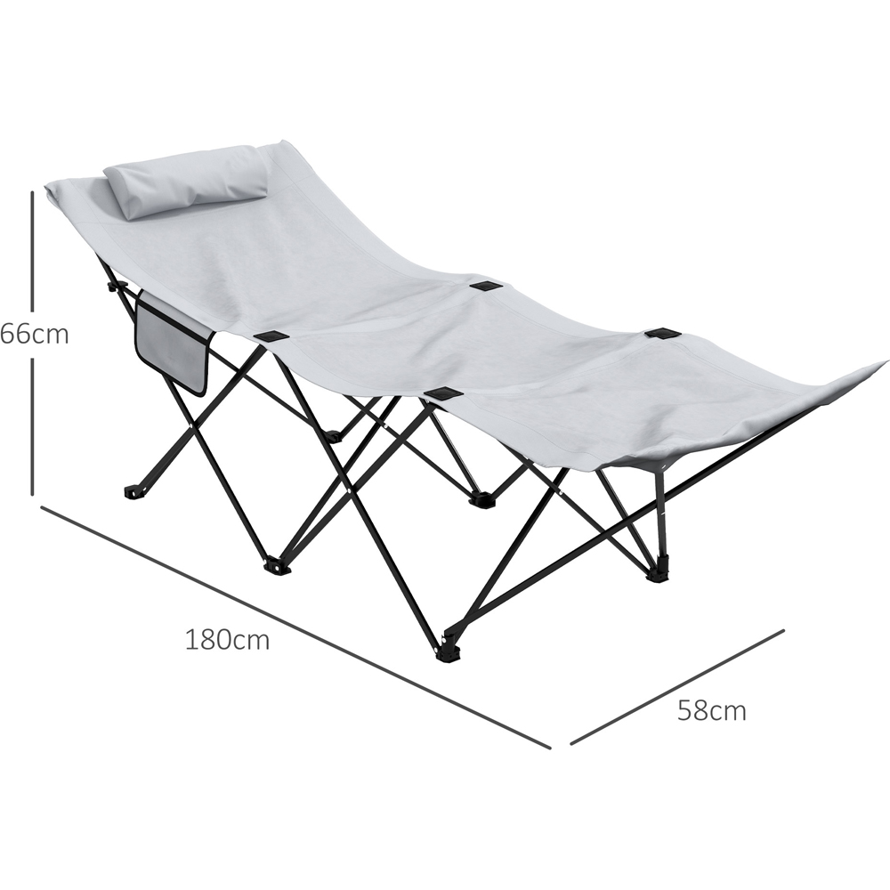 Outsunny Light Grey Foldable Sun Lounger Image 7