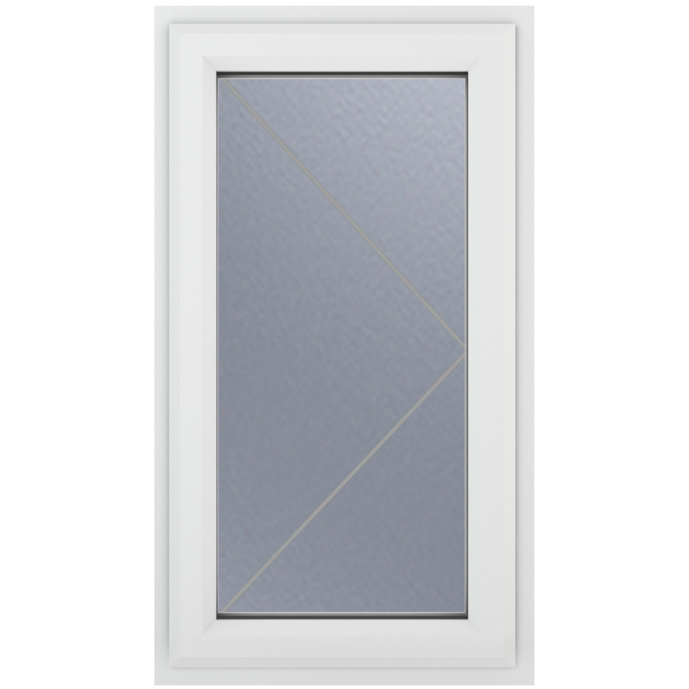 Crystal uPVC Triple Glazed Window Right Hand Side Hung White Obscure Glass 610x1040mm Image 2