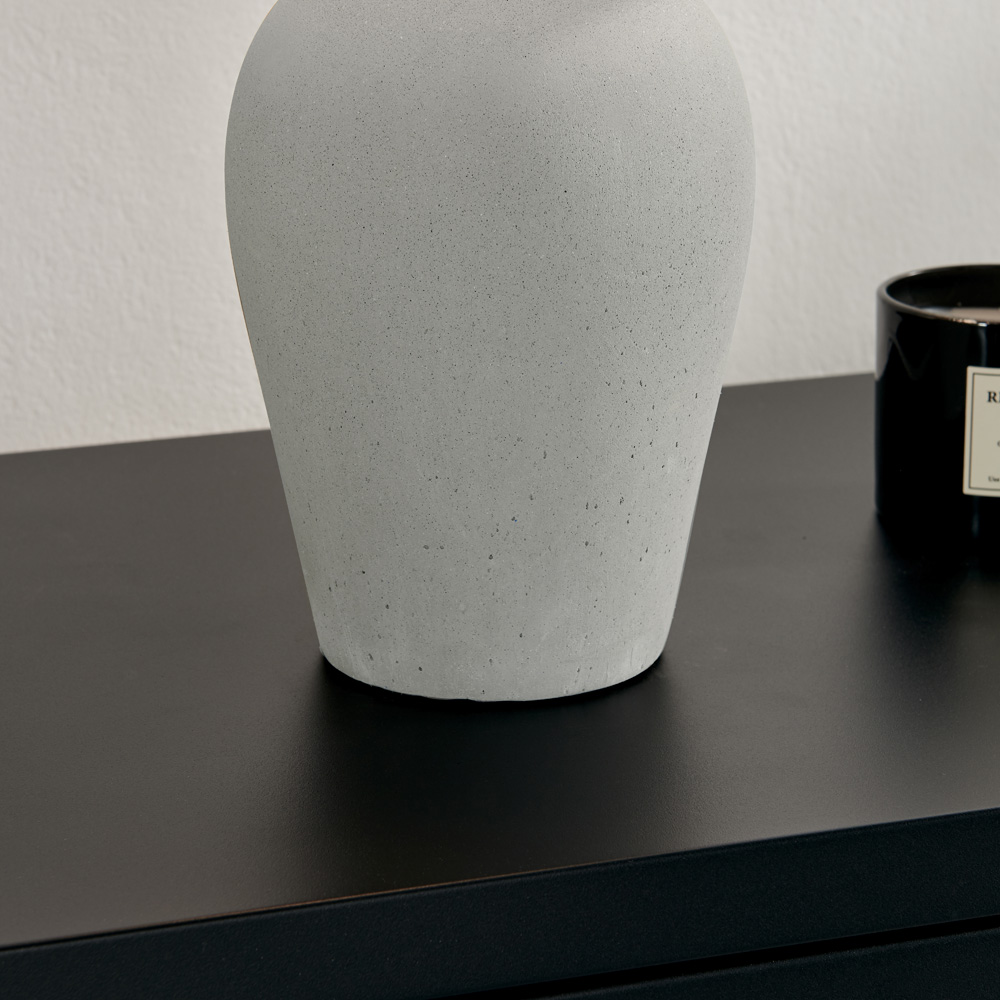 Furniturebox Tessa Grey Concrete Effect and White Fabric Table Lamp Image 4