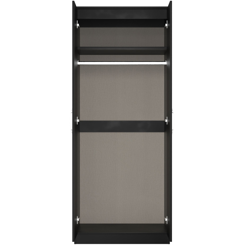 Crowndale Avon 2 Door Matt Black Wardrobe Ready Assembled Image 7