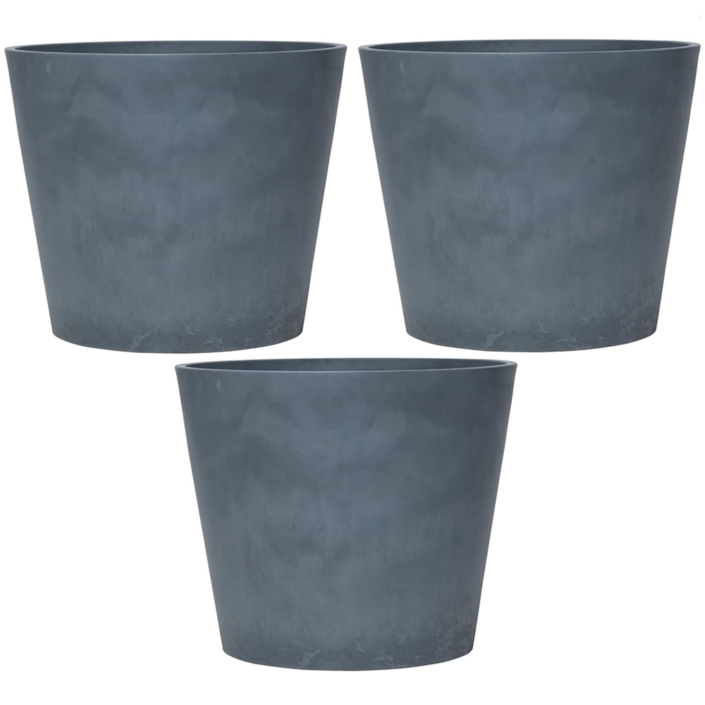 Garden Gear Dark Grey Stone Effect Planter 30.5cm 3 Pack Image 1