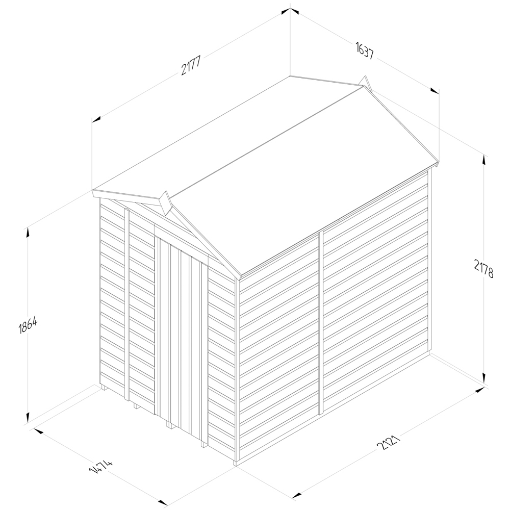 Forest Garden 5 x 7ft Beckwood Apex Shed Image 9