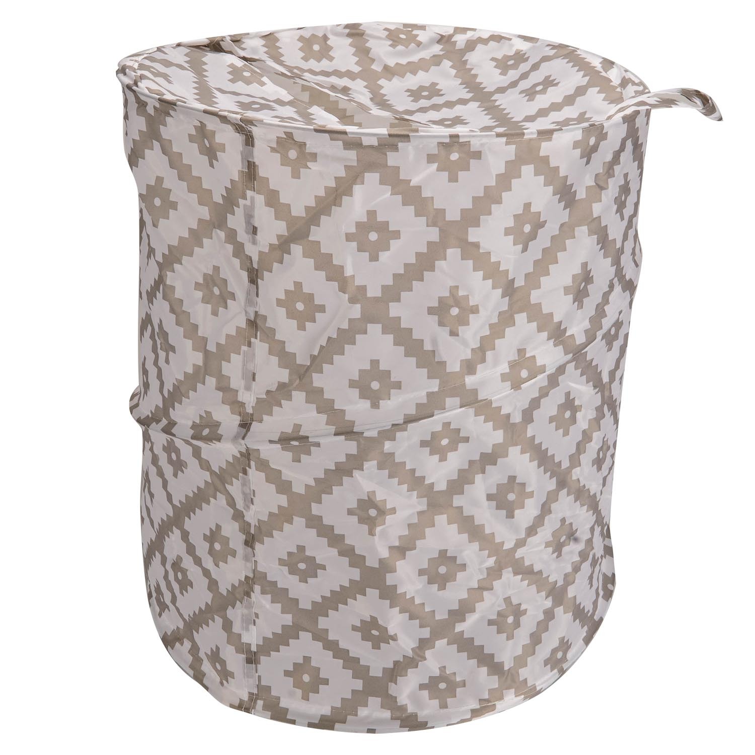 Single Grey Geometric Pop Up Laundry Hamper in Assorted styles Image 2