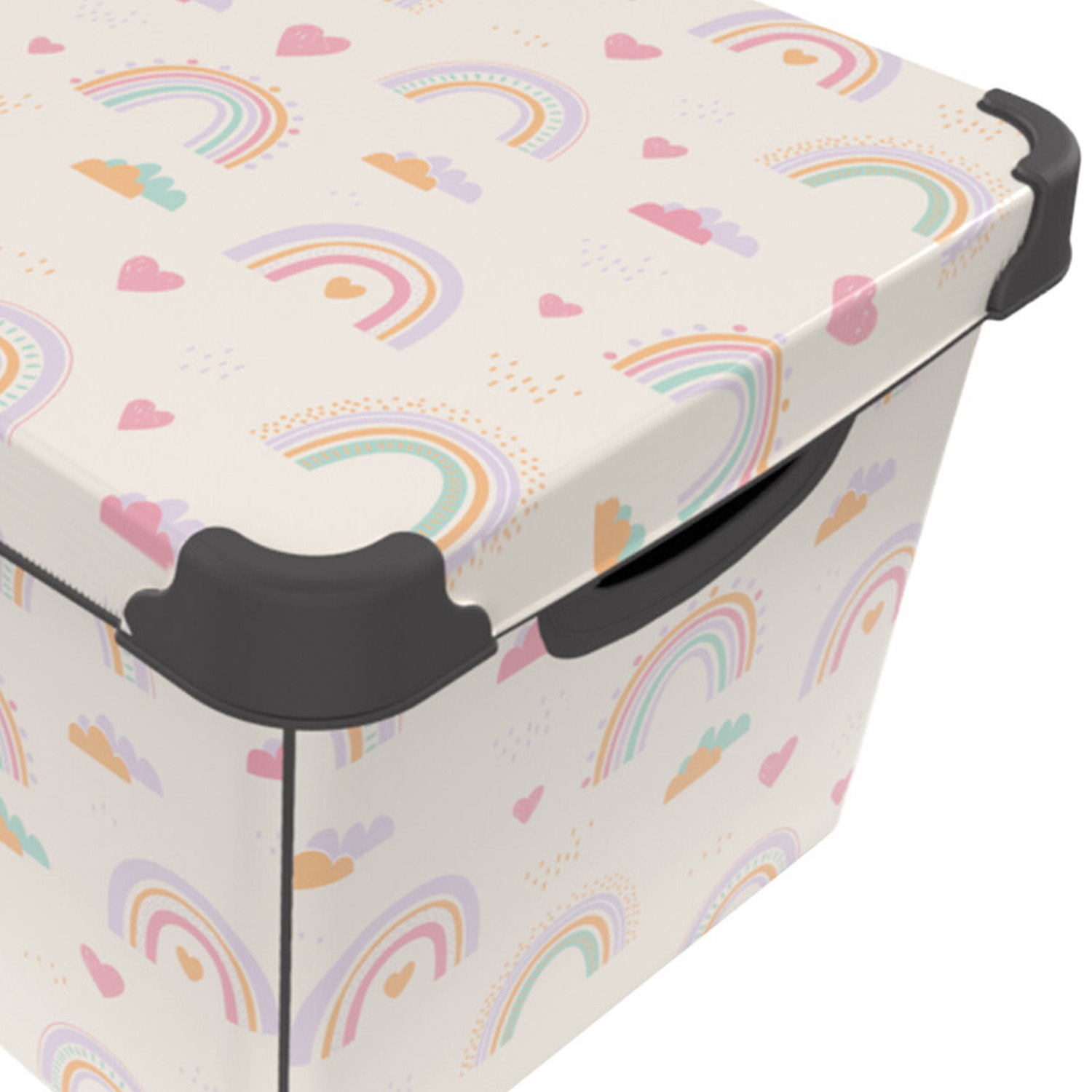 17L Rainbow Patterned Storage Box with Lid Image 2