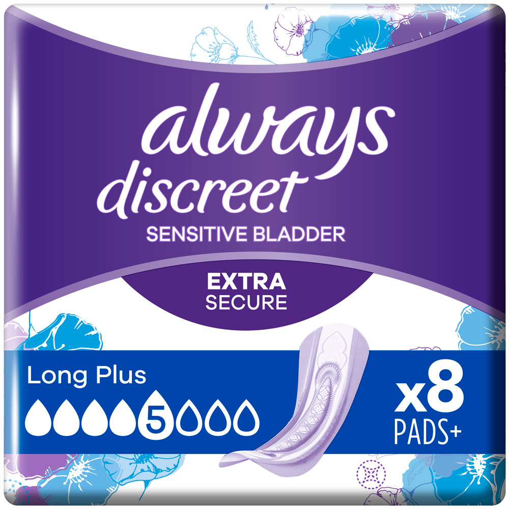 Always Discreet Extra Secure Incontinence Pads Long Plus 8 Pack Image 2