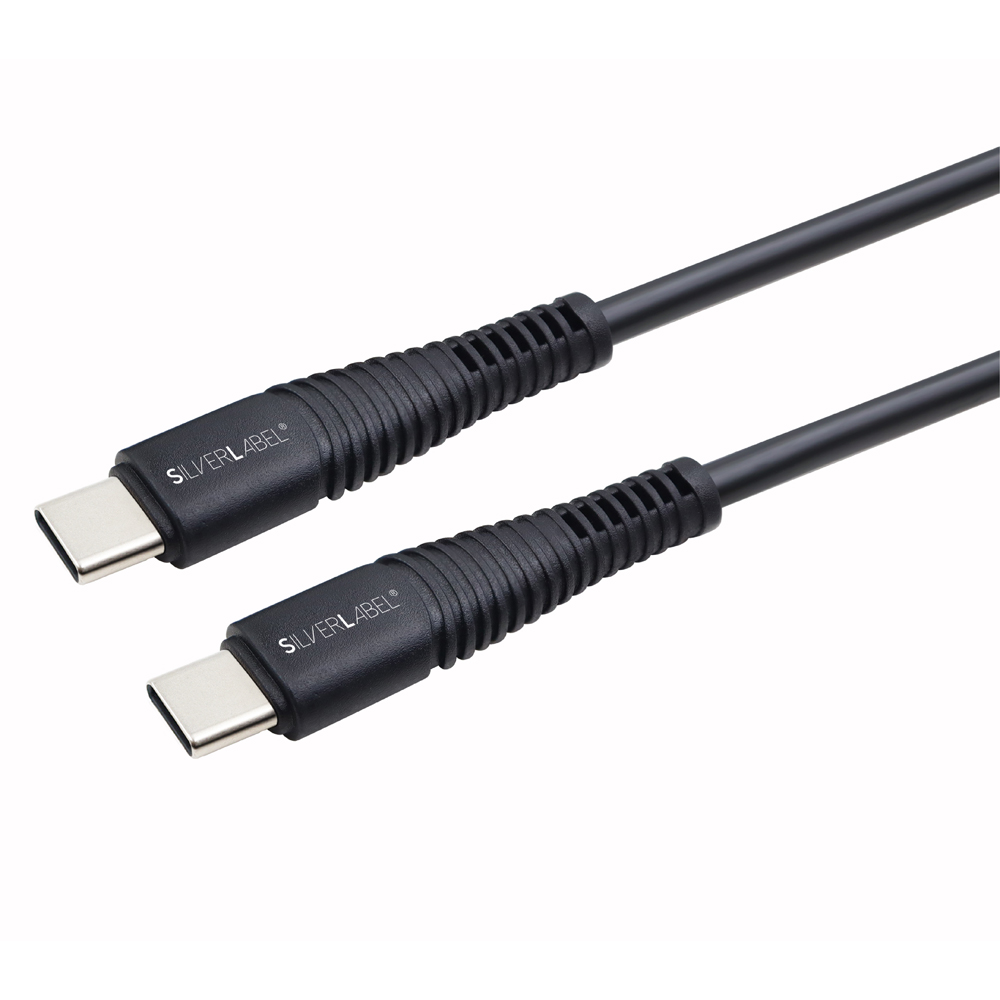 SilverLabel Black USB-C to USB-C Cable 1m Image 2