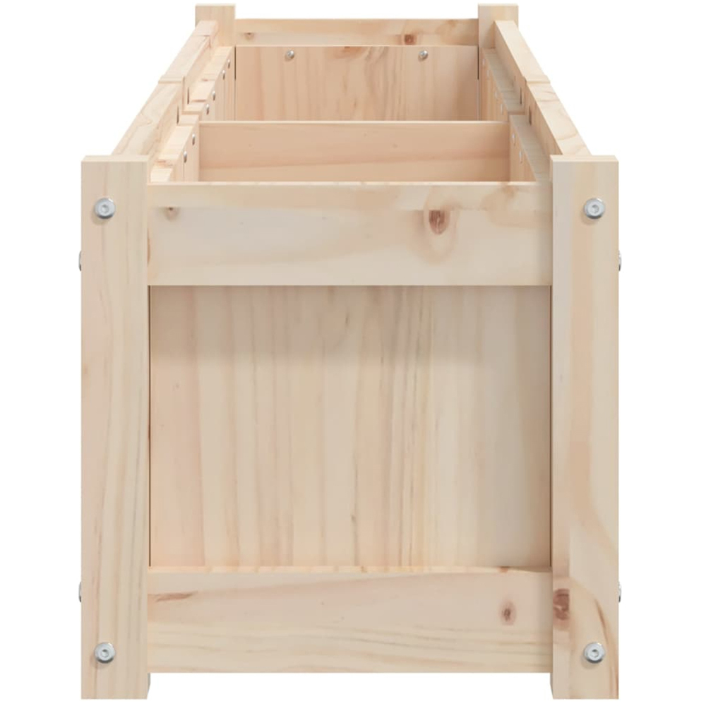 vidaXL Natural Solid Pine Wood Garden Planter 31 x 150 x 31cm 2 Pack Image 5