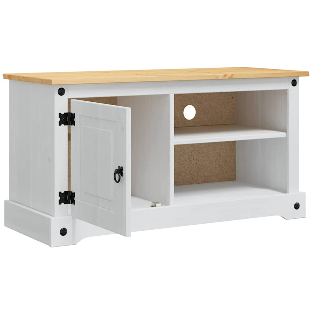 vidaXL Single Door 2 Shelf White TV Cabinet Image 5