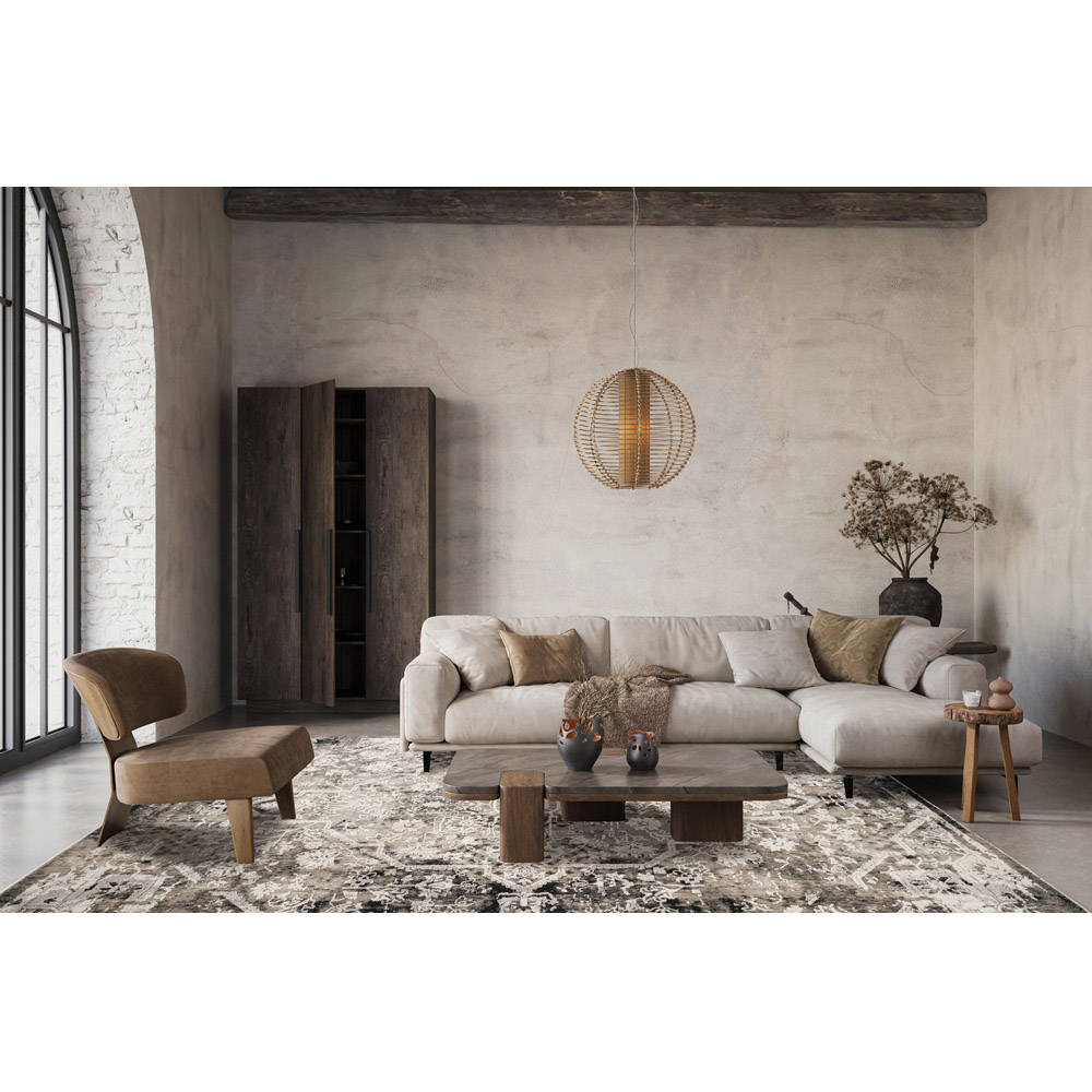 Mayfair Living Room Area Rug Metallic Sheen Contemporary Modern Damask Design - Grey 200cm x 290cm Image 5