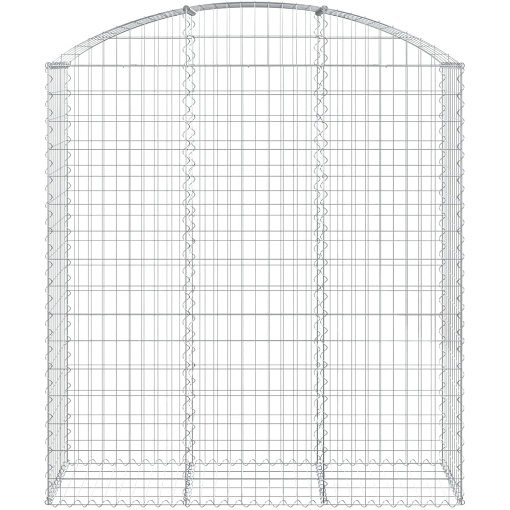 vidaXL Silver Galvanised Iron Arched Gabion Basket 150 x 50 x 160/180cm Image 3