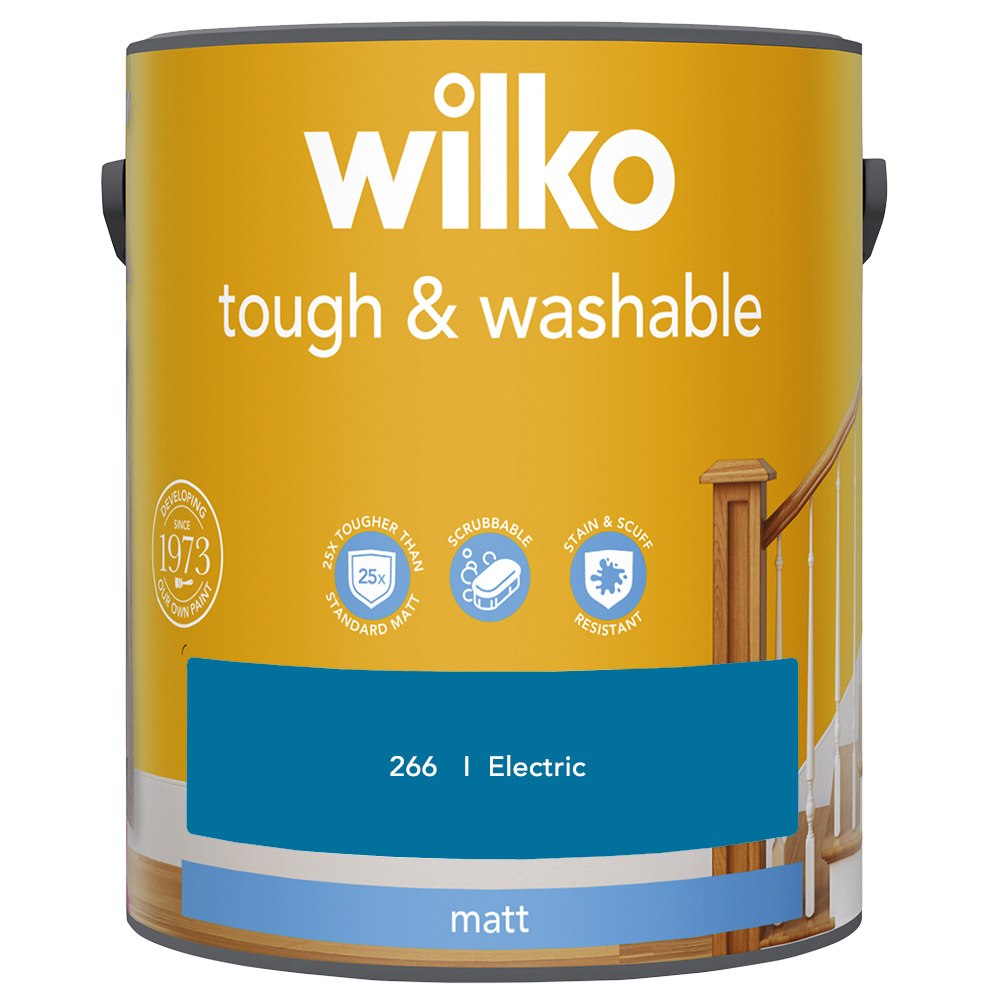 Wilko Tough & Washable Electric Matt Emulsion Paint 5L Image 2