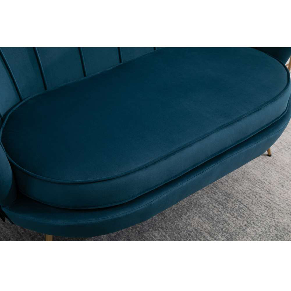 Ariel 2 Seater Blue Fabric Sofa Image 4