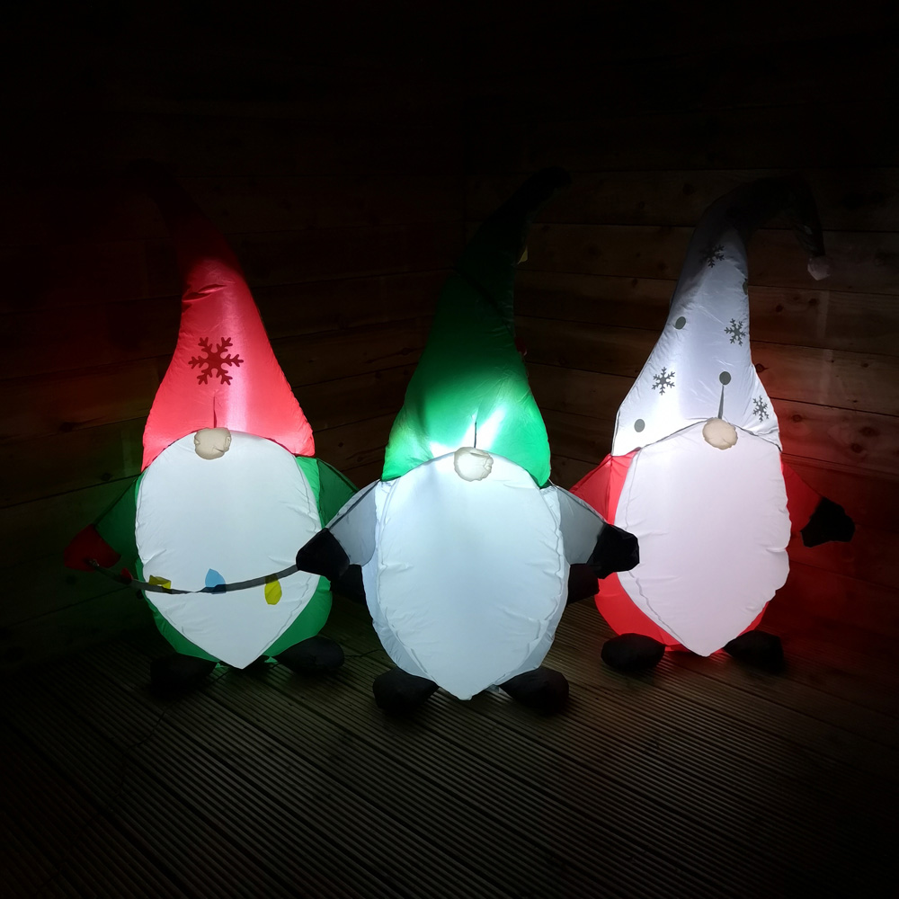 Samuel Alexander Light Up Inflatable Trio of Gonks Gnomes Christmas Decoration 6ft Image 5