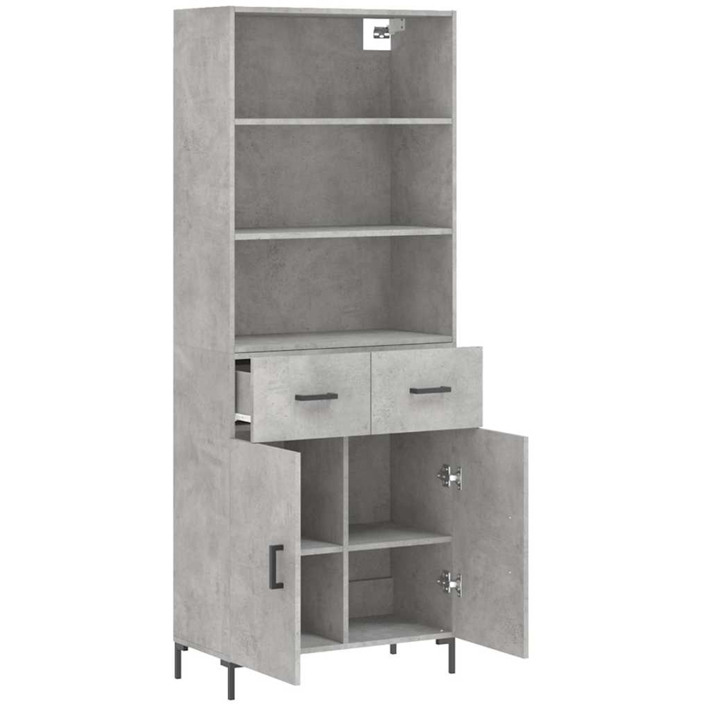 vidaXL 2 Door 2 Drawer 3 Shelf Concrete Grey Highboard Image 4